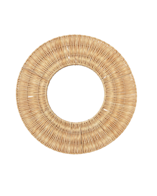 Circular Wicker Wall Mirror