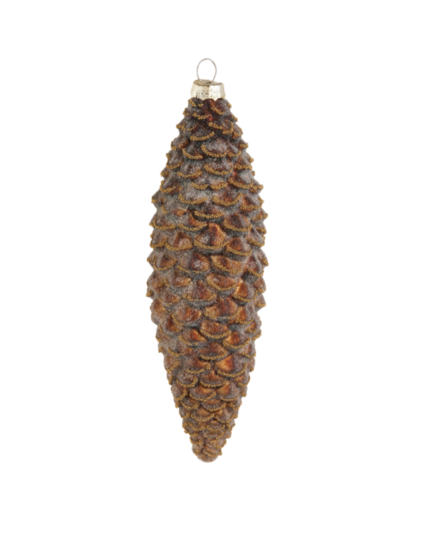 Flocked Pinecone Ornament