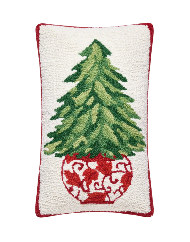 Red Chinoiserie Tree Hook Pillow