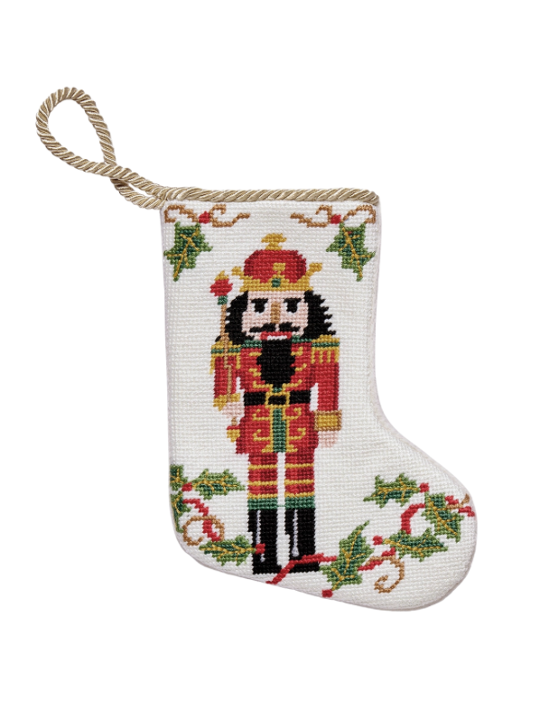Nutcracker Embroidered Mini Stocking