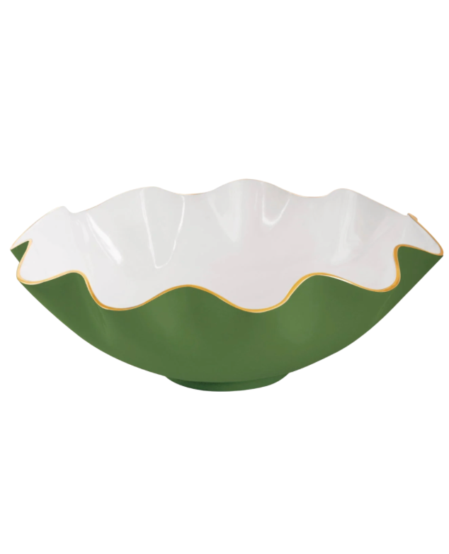 Beatriz Ball Encanto Carola Extra Large Bowl Leaf Green and White