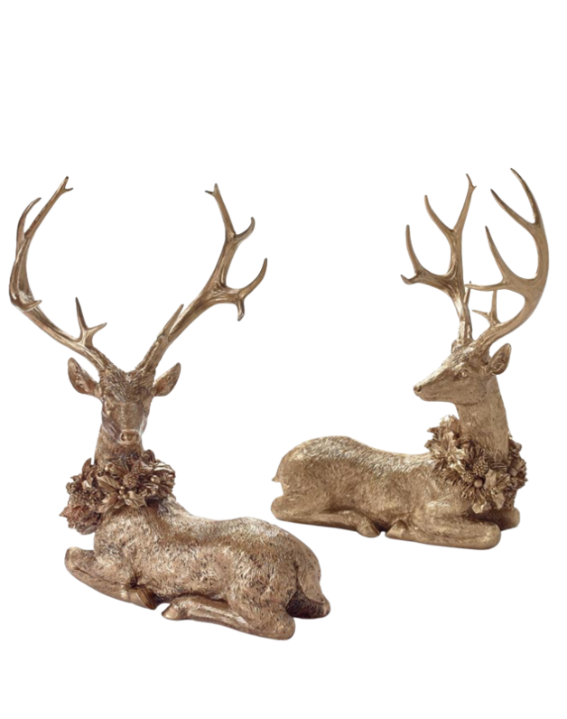 Lying Gold Deer Pair