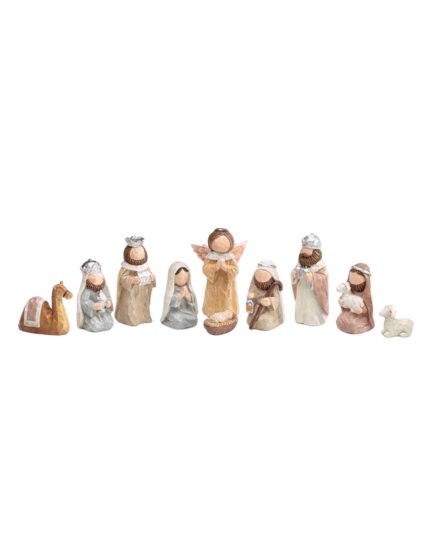 Warm Tone Miniature 10 Piece Nativity