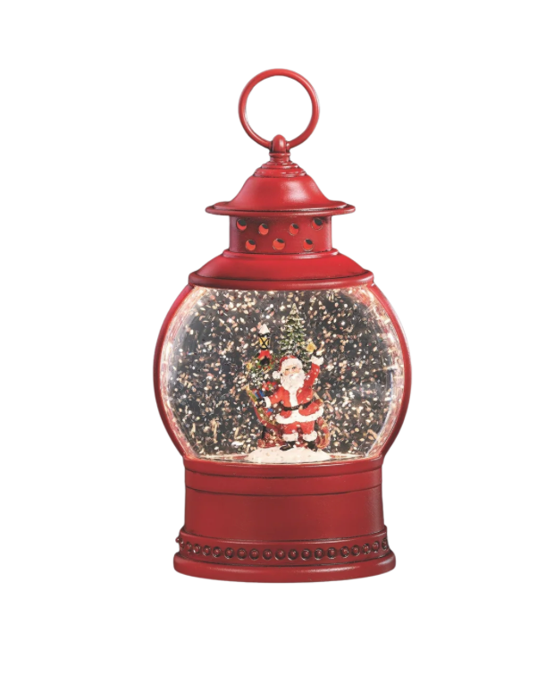 Confetti Lites Lighted Swirl Mini Lantern with Santa