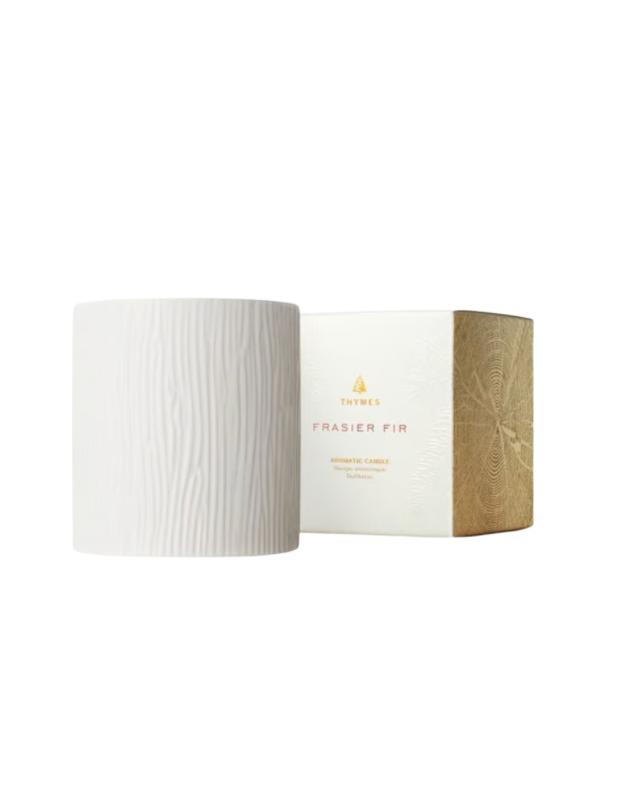 Thymes Frasier Fir Gilded Ceramic Poured Candle Medium