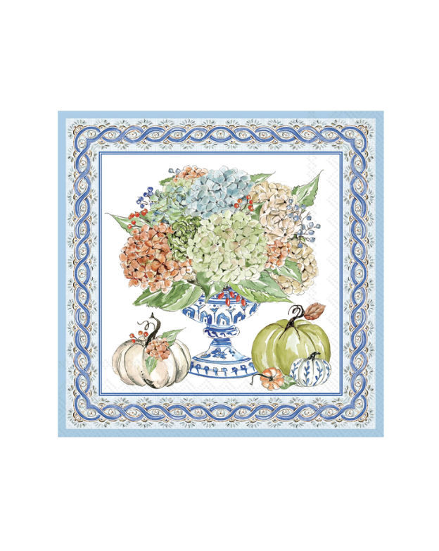 Fall Hydrangea Urn Cocktail Napkin