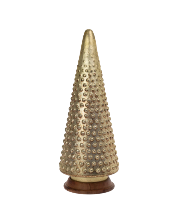 Large Nobby Burnished Gold Glass Tree