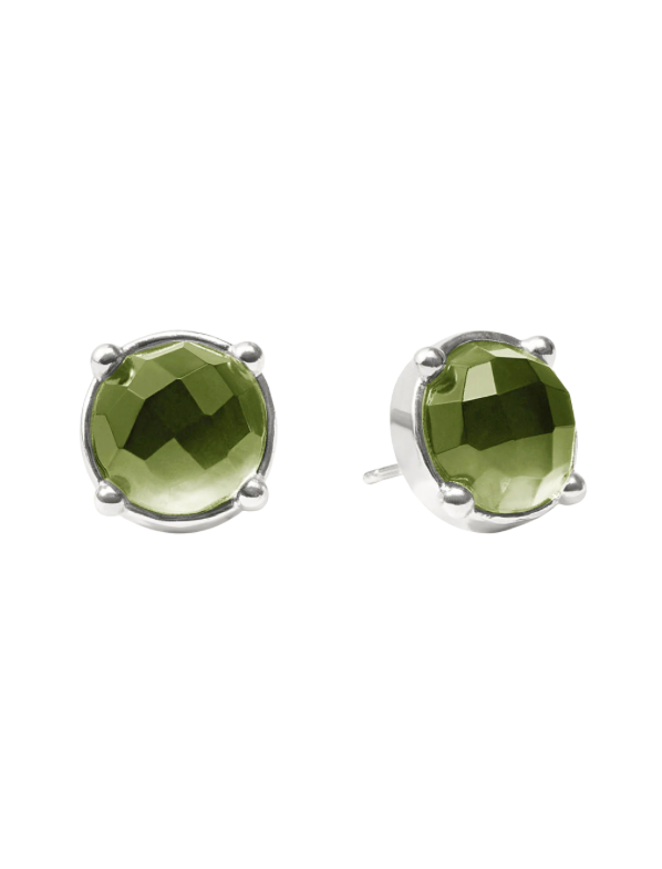 Julie Vos Honey Stud - Iridescent Palmetto Green - Silver