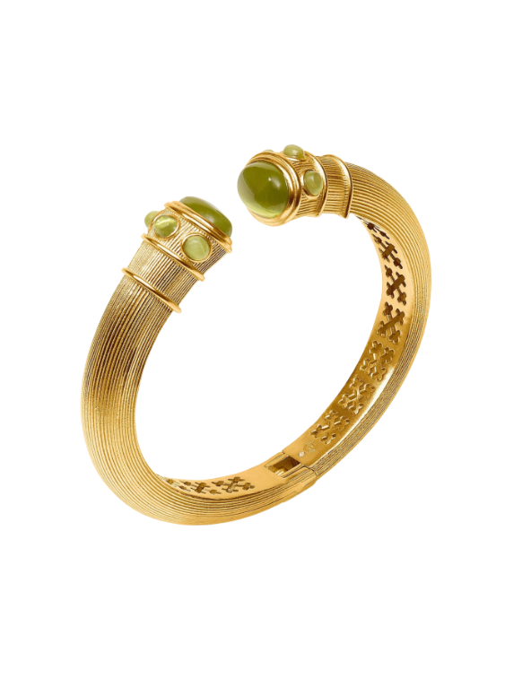Julie Vos Cobblestone Demi Cuff Cat Eye's Green