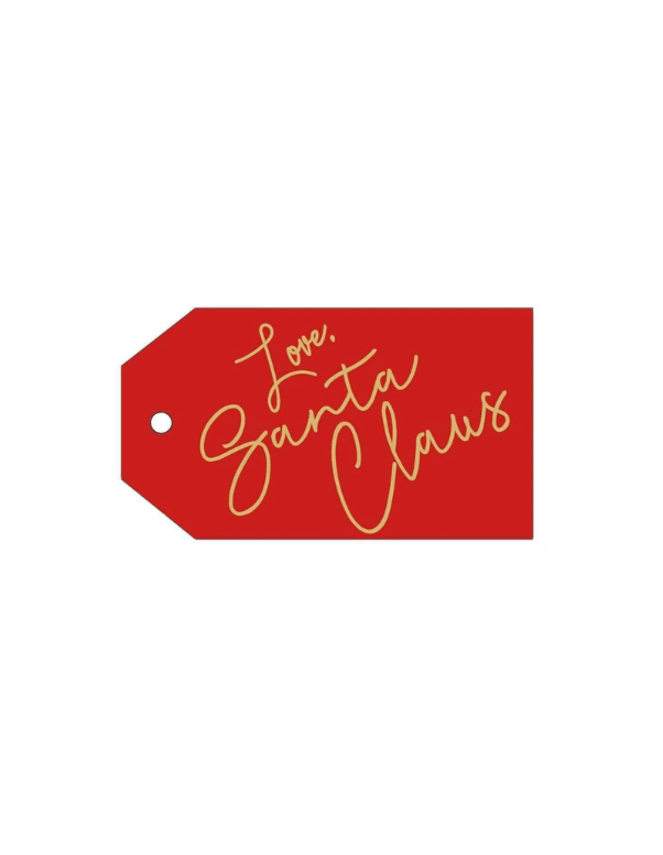 Love; Santa Claus Foil Hanging Gift Tag