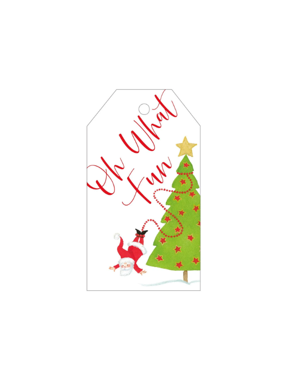 Twirling Santa Hanging Gift Tag