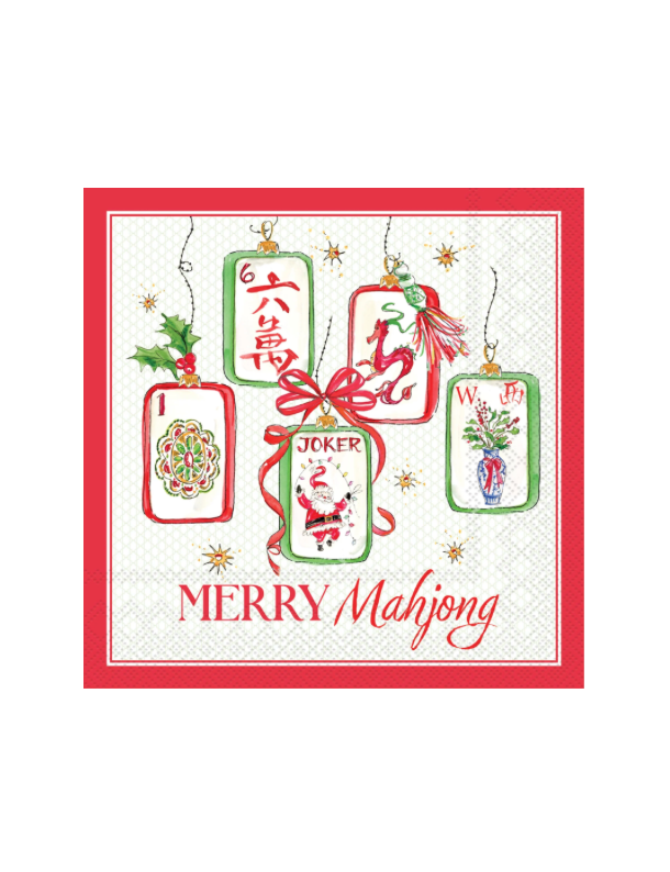 Merry Mahjong Cocktail Napkin