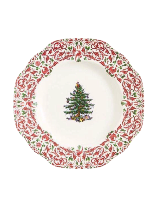 Spode Christmas Tree Yuletide Scalloped Dresser Salad Plate