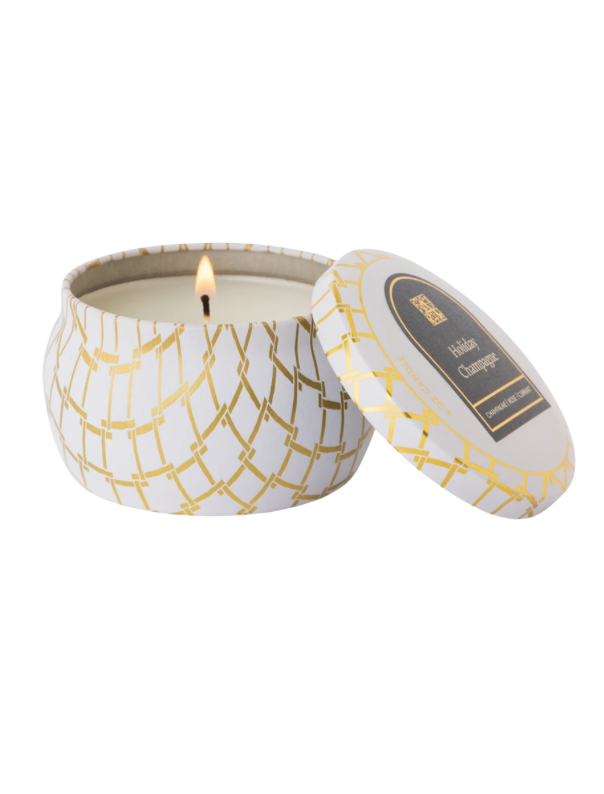 Aromatique Holiday Champagne - Printed Travel Tin Candle
