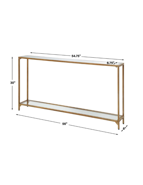 Gold and Glass Console Table