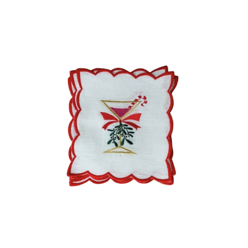 Initial Creations Christmas Cocktail Napkins
