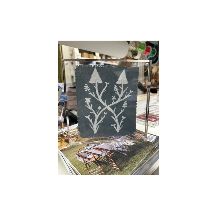 Hannah Breal Art- Raw Edge Canvas Botanical Framed Art by Hannah Breal