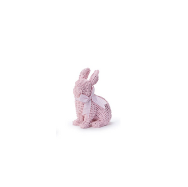 Basket Weave Pattern Easter Bunny with Bow