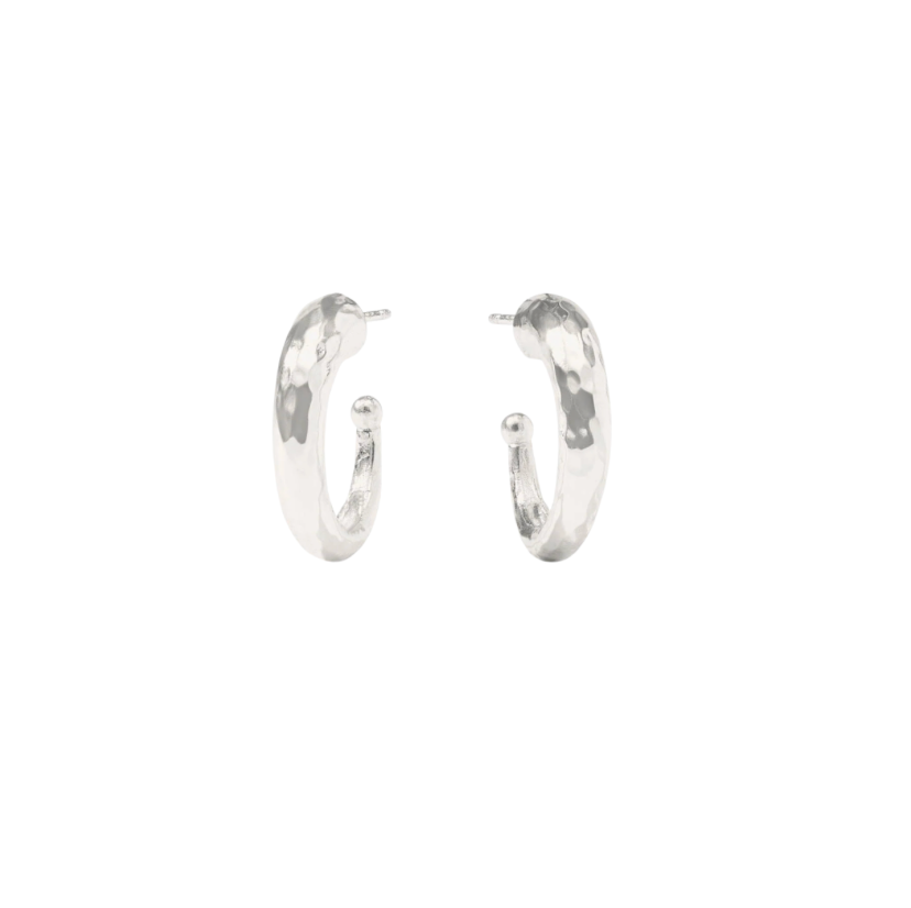 Julie Vos Silver Hammered Hoop