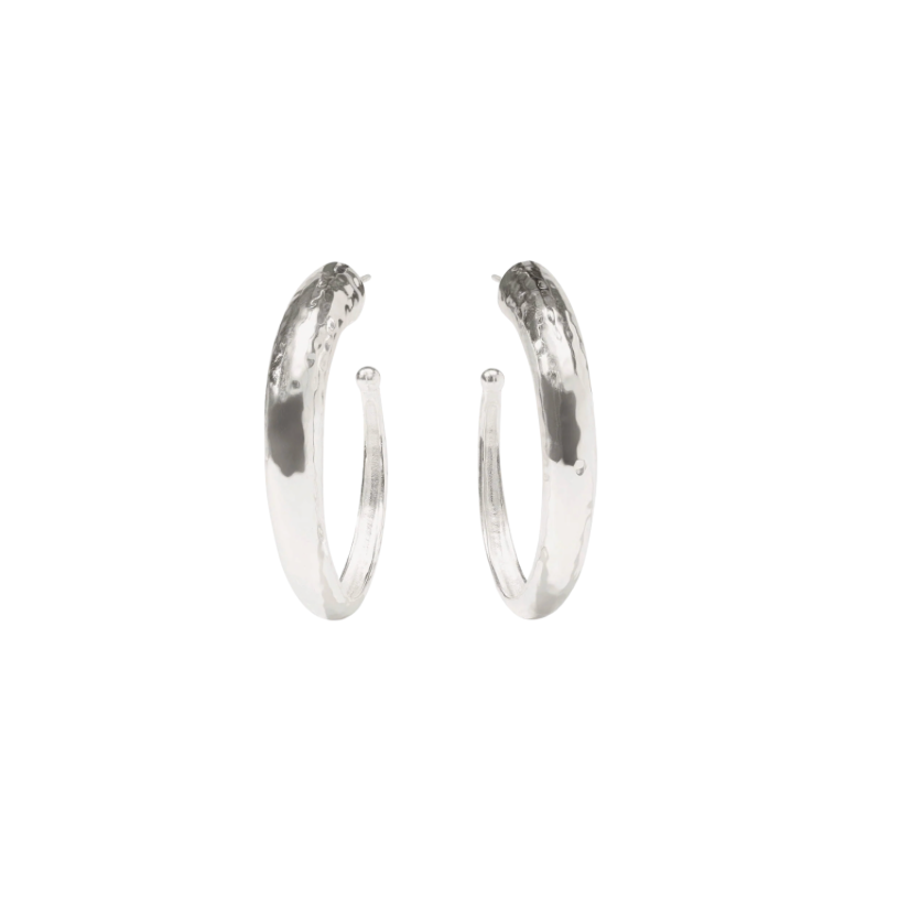 Julie Vos Silver Hammered Hoop