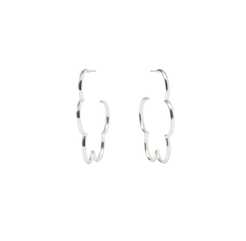 Julie Vos Silver Gardenia Hoop