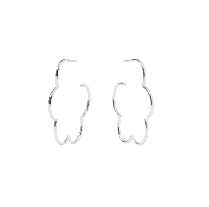 Julie Vos Silver Gardenia Hoop
