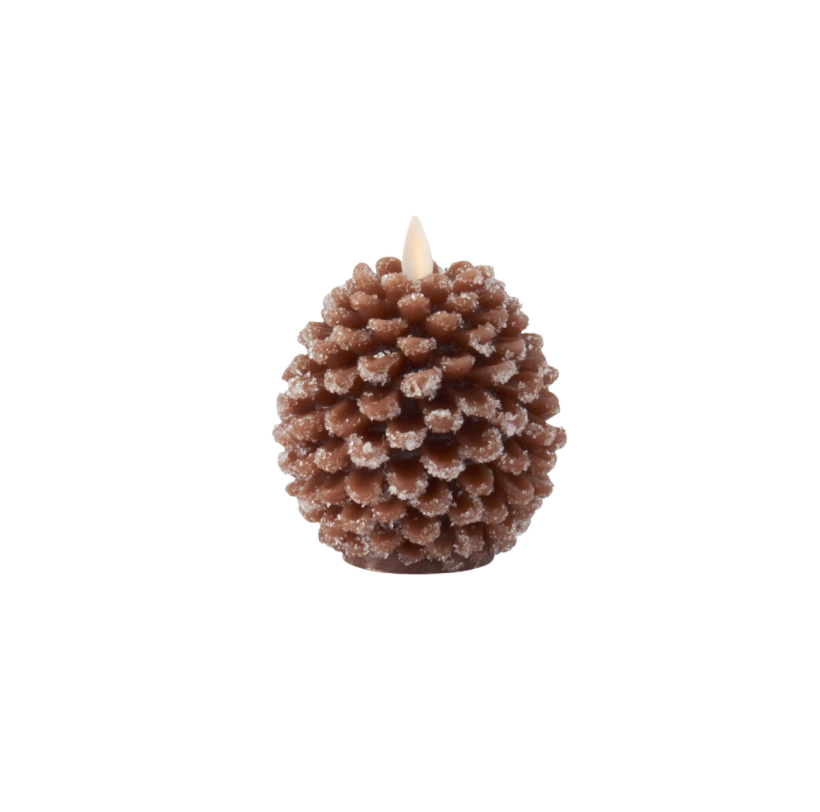 Brown Wax Snowy Candle