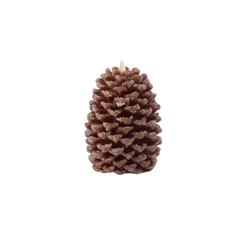 Brown Wax Snowy Candle