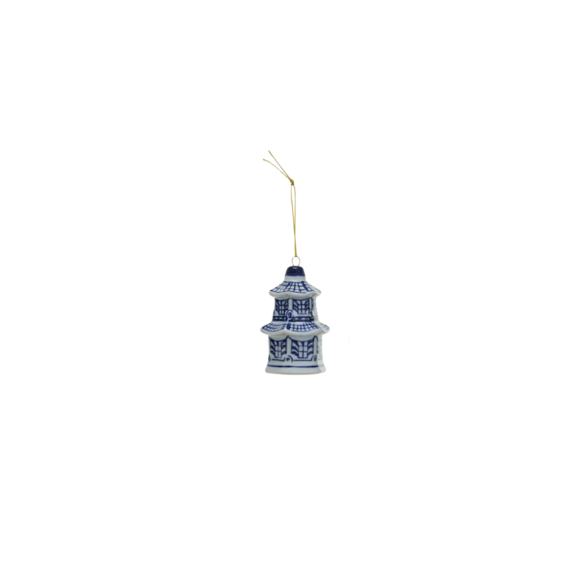 Stoneware Blue and White Ginger Jar Ornament