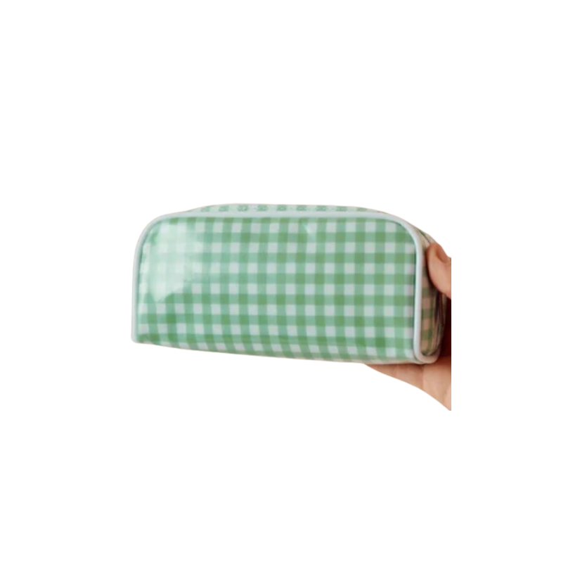 Weezie Green Gingham Toiletry Bag