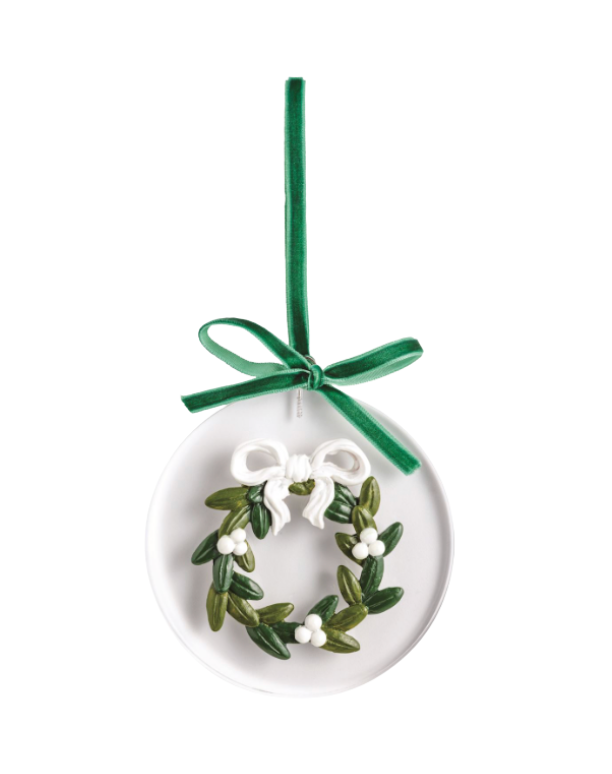 White Christmas Painted Acrylic Ornaments