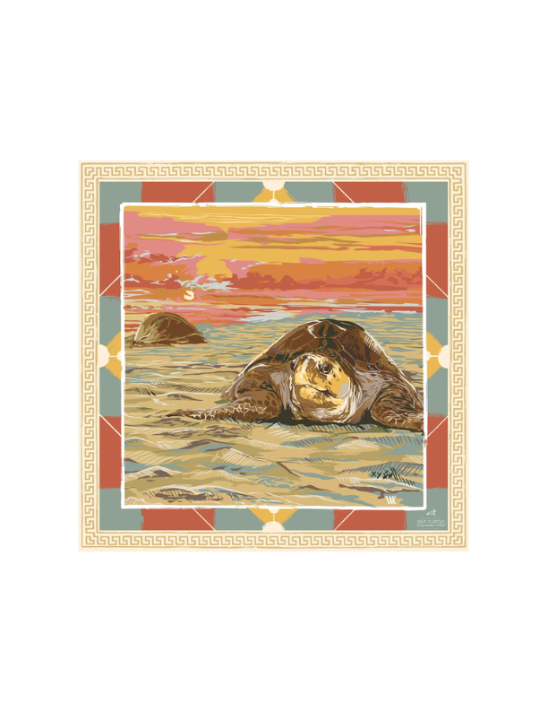 Renwood by Austin Williams Loggerhead Dawn Silk Scarf