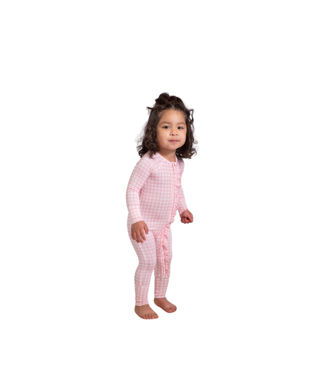 Goosies Gingham In Cottage Pink L/S Zip Up PJ