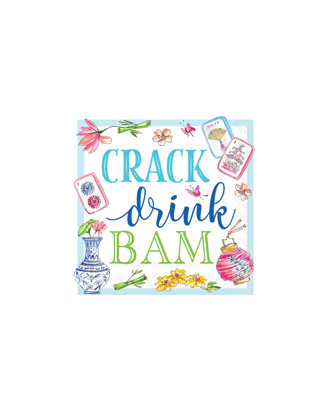 Mahjong Cocktail Napkins- Crack Drink Bam