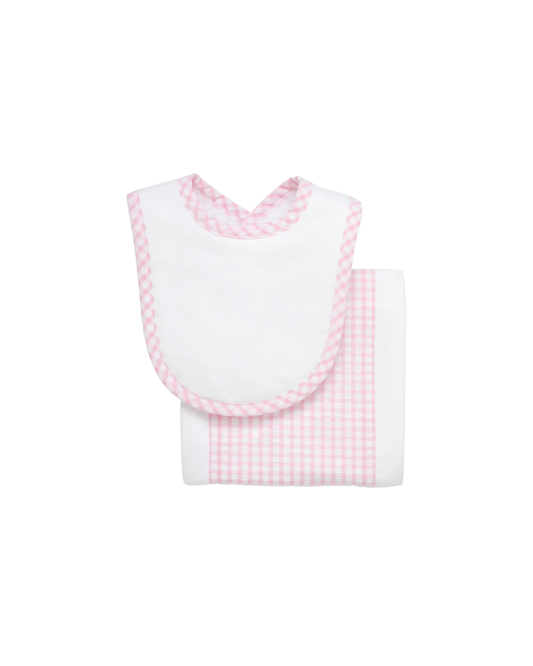 3Marthas-Big Check Drooler Bib & Burb Set