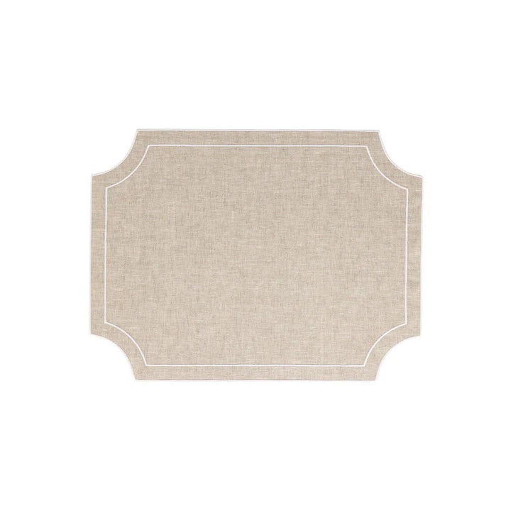 Vietri Tessuti Natural Rectangular Placemats With White Stitching