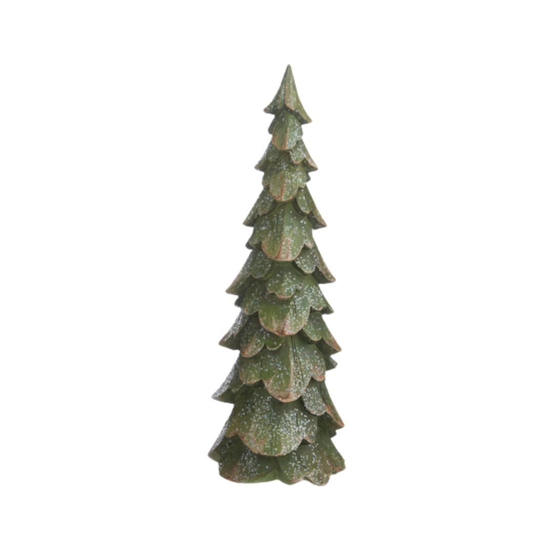 Green Wood Carved Trees