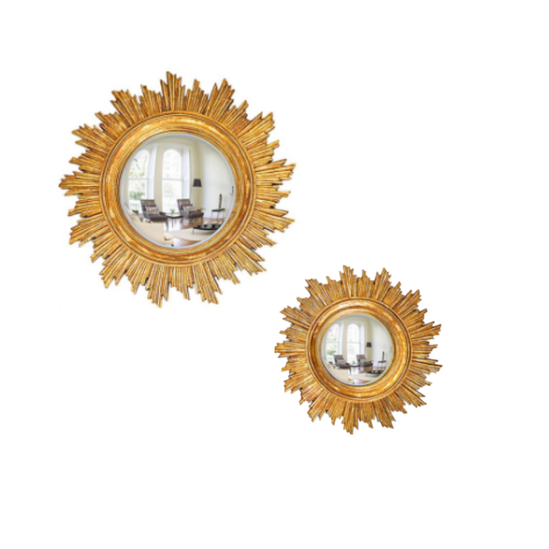 Gold Leaf Convex Wall Mirror