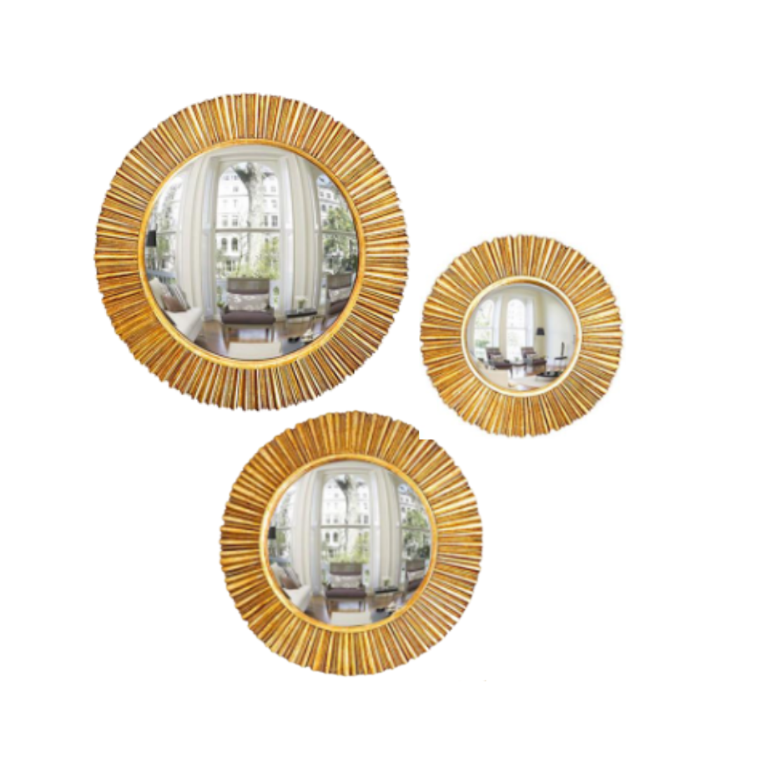 Gold Leaf Convex Wall Mirror
