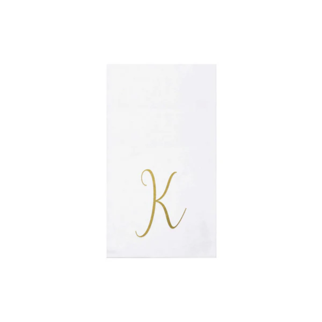 Vietri Papersoft Gold Monogram Guest Towels