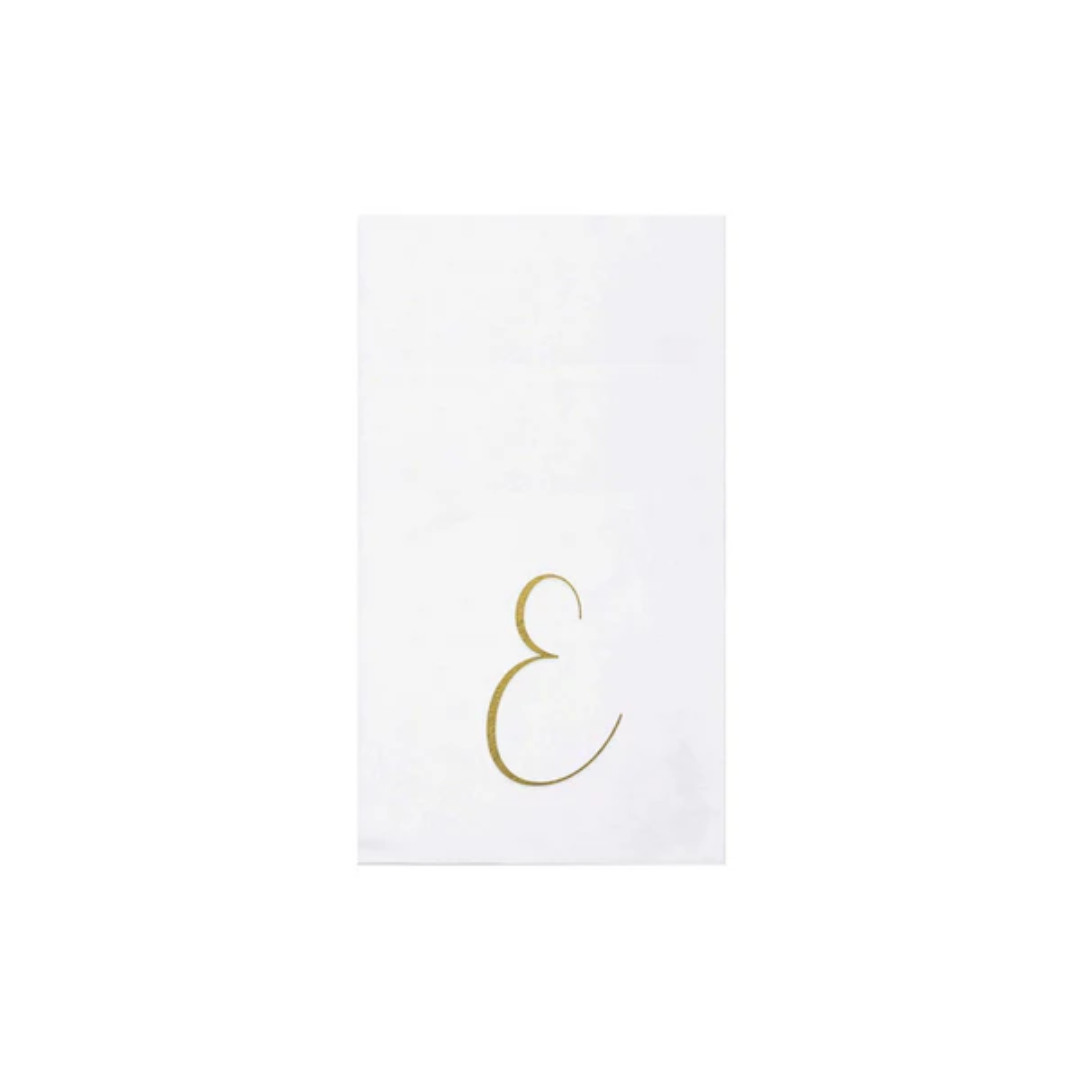 Vietri Papersoft Gold Monogram Guest Towels