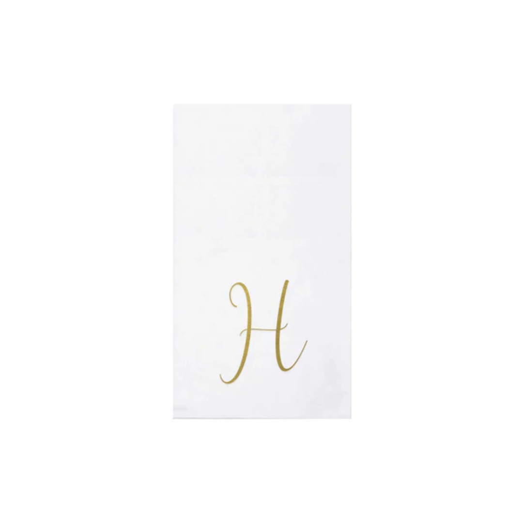 Vietri Papersoft Gold Monogram Guest Towels