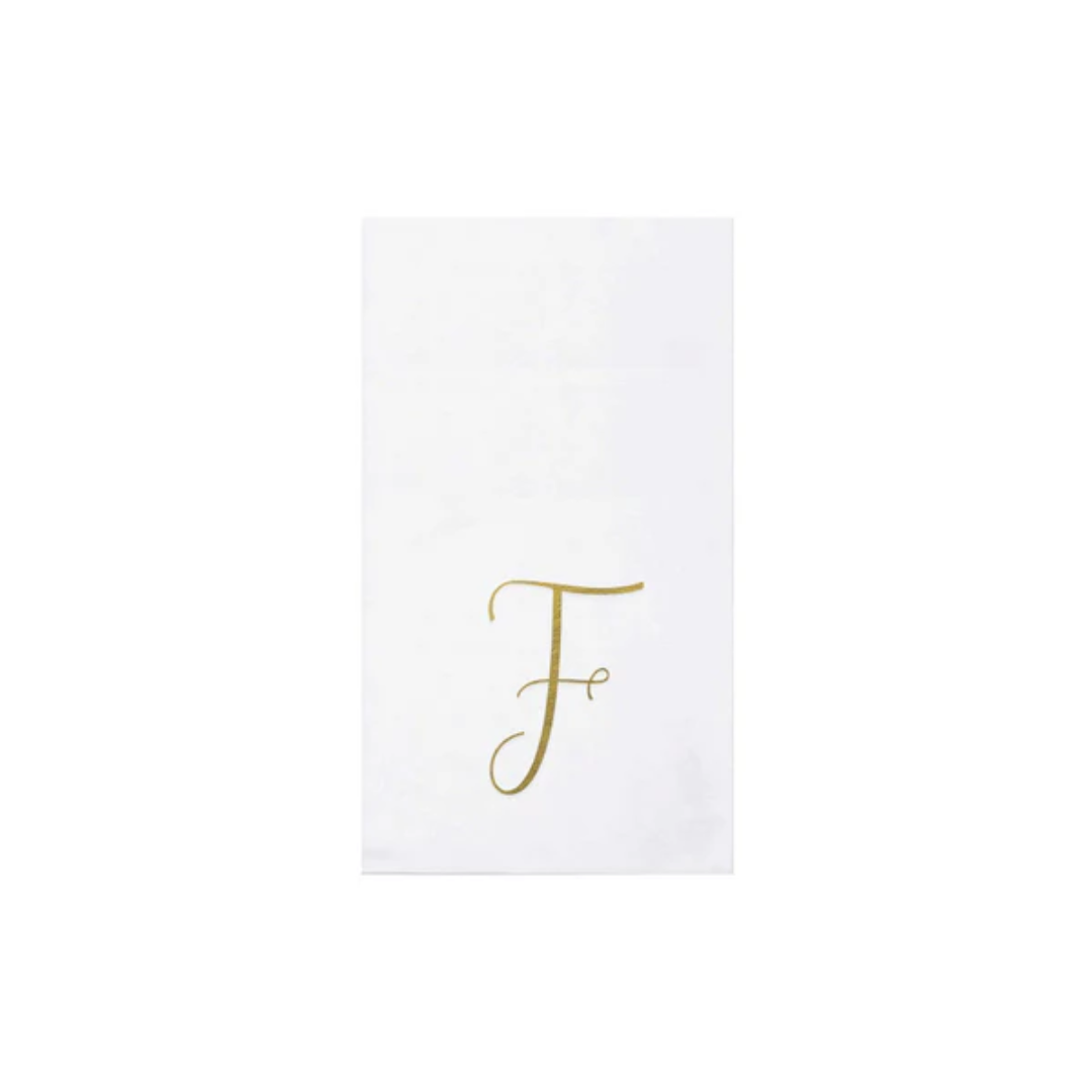 Vietri Papersoft Gold Monogram Guest Towels