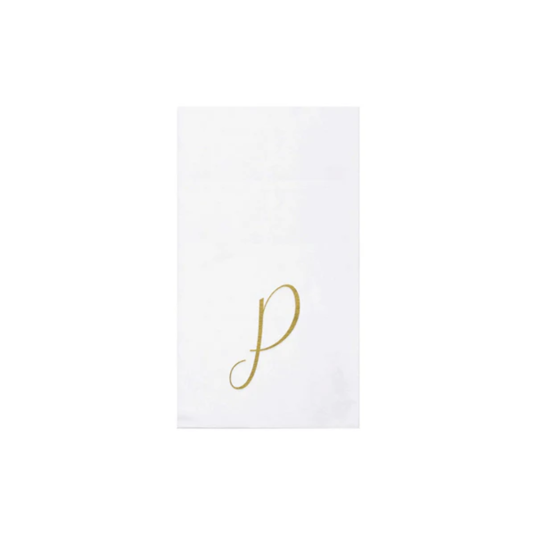Vietri Papersoft Gold Monogram Guest Towels