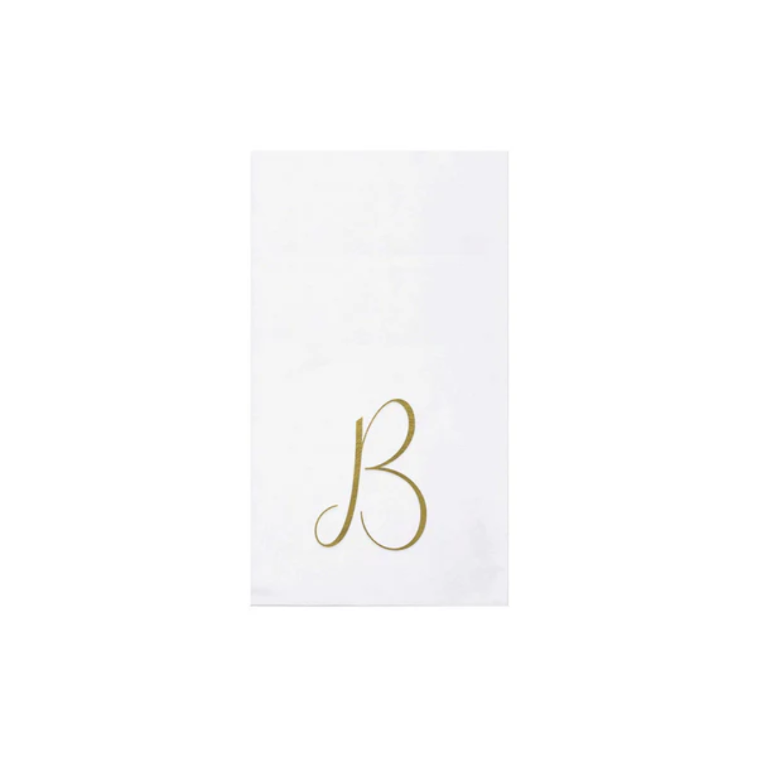 Vietri Papersoft Gold Monogram Guest Towels