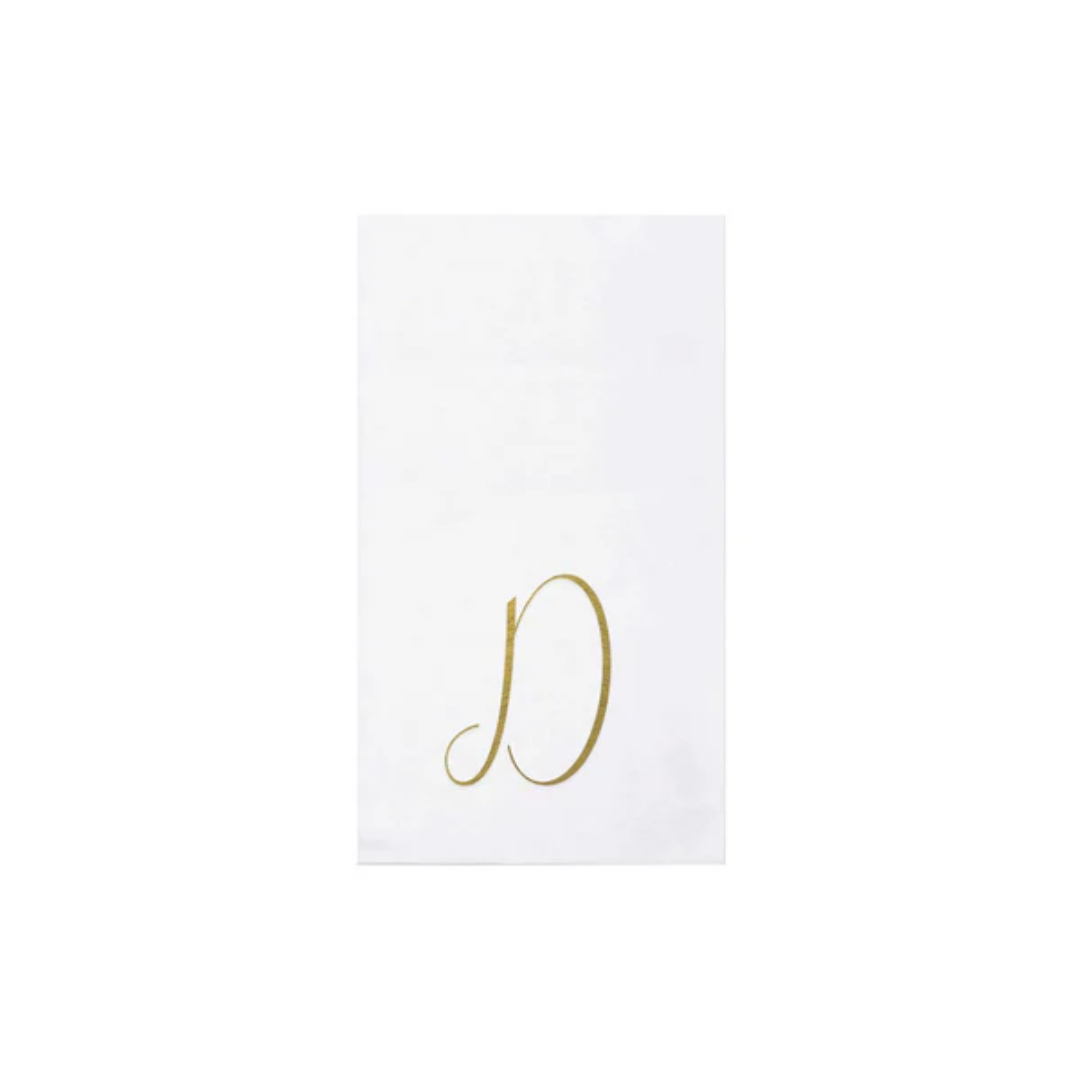 Vietri Papersoft Gold Monogram Guest Towels