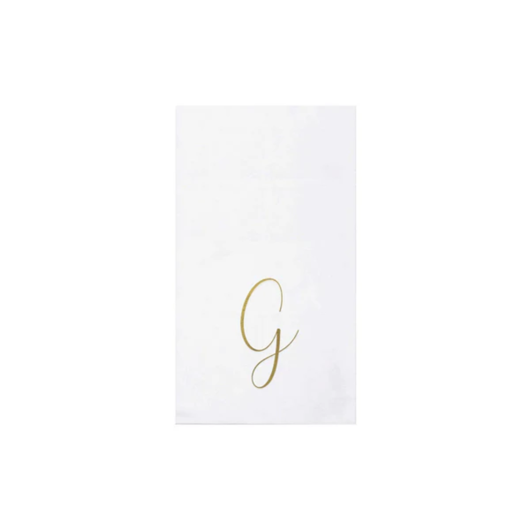 Vietri Papersoft Gold Monogram Guest Towels