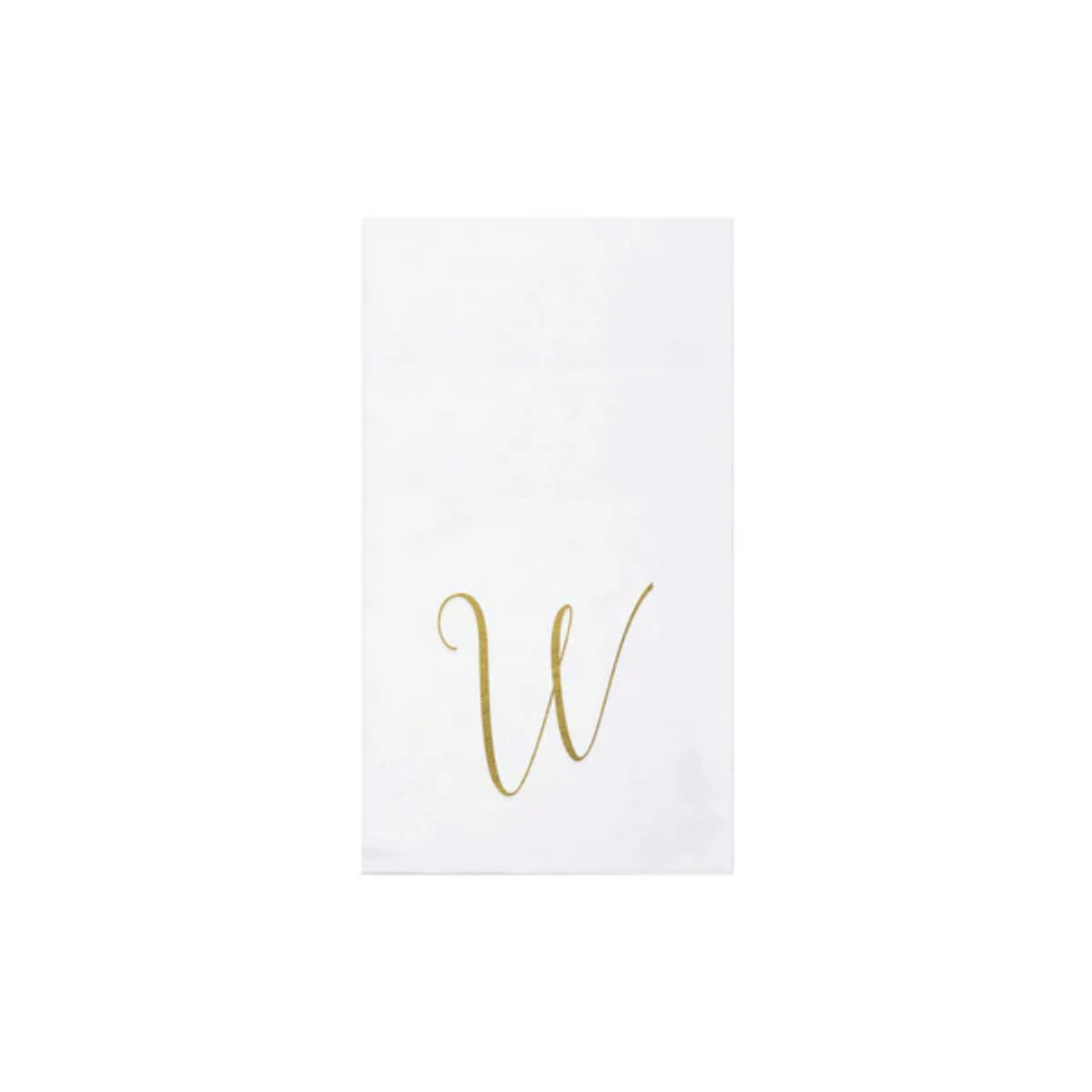 Vietri Papersoft Gold Monogram Guest Towels