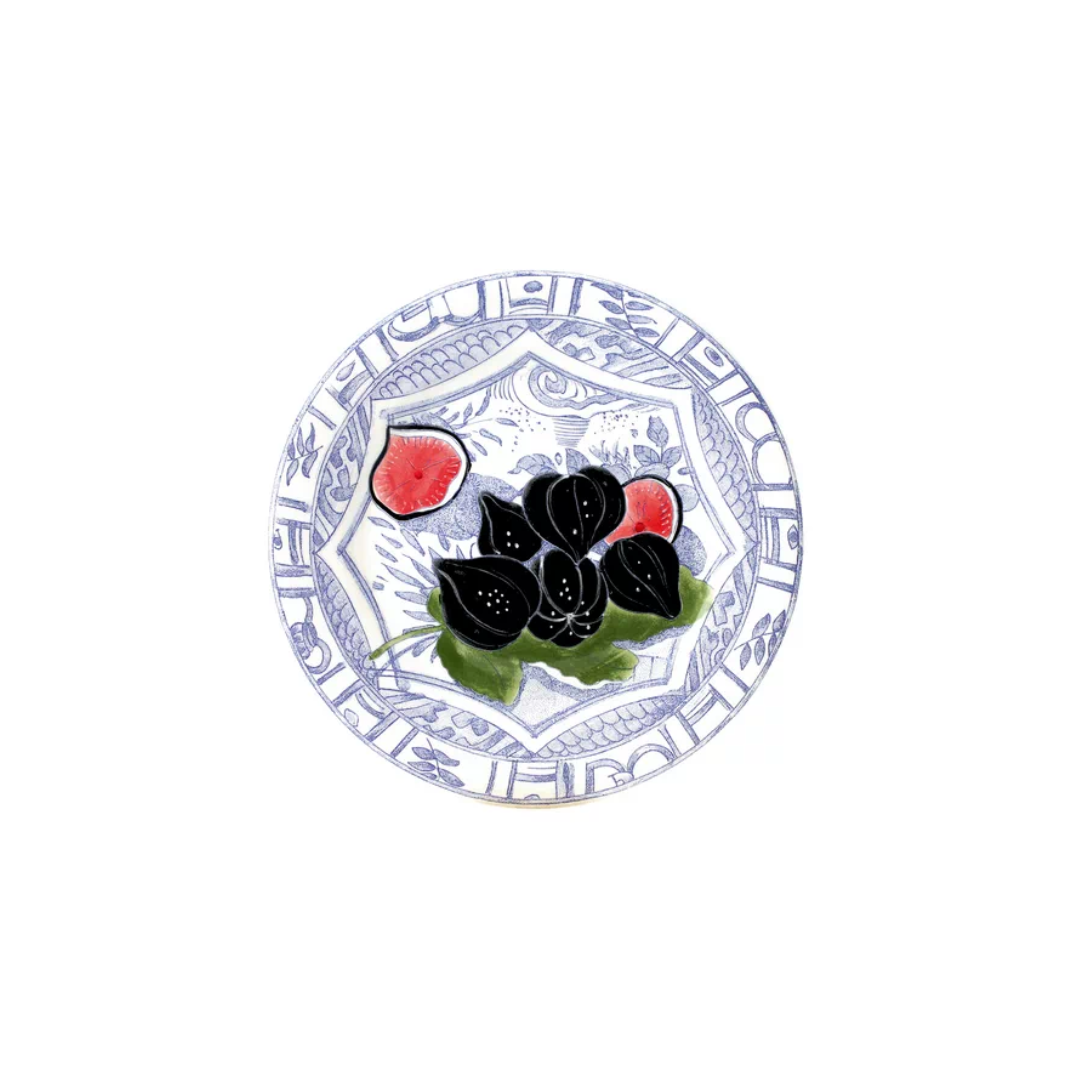 Gien Oiseau Bleu Fruits Canape Plate