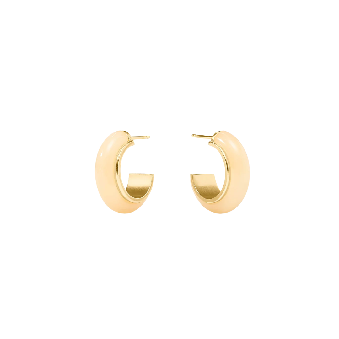 Julie Vos Carnaby Hoop- Gold and Acrylic- Ivory